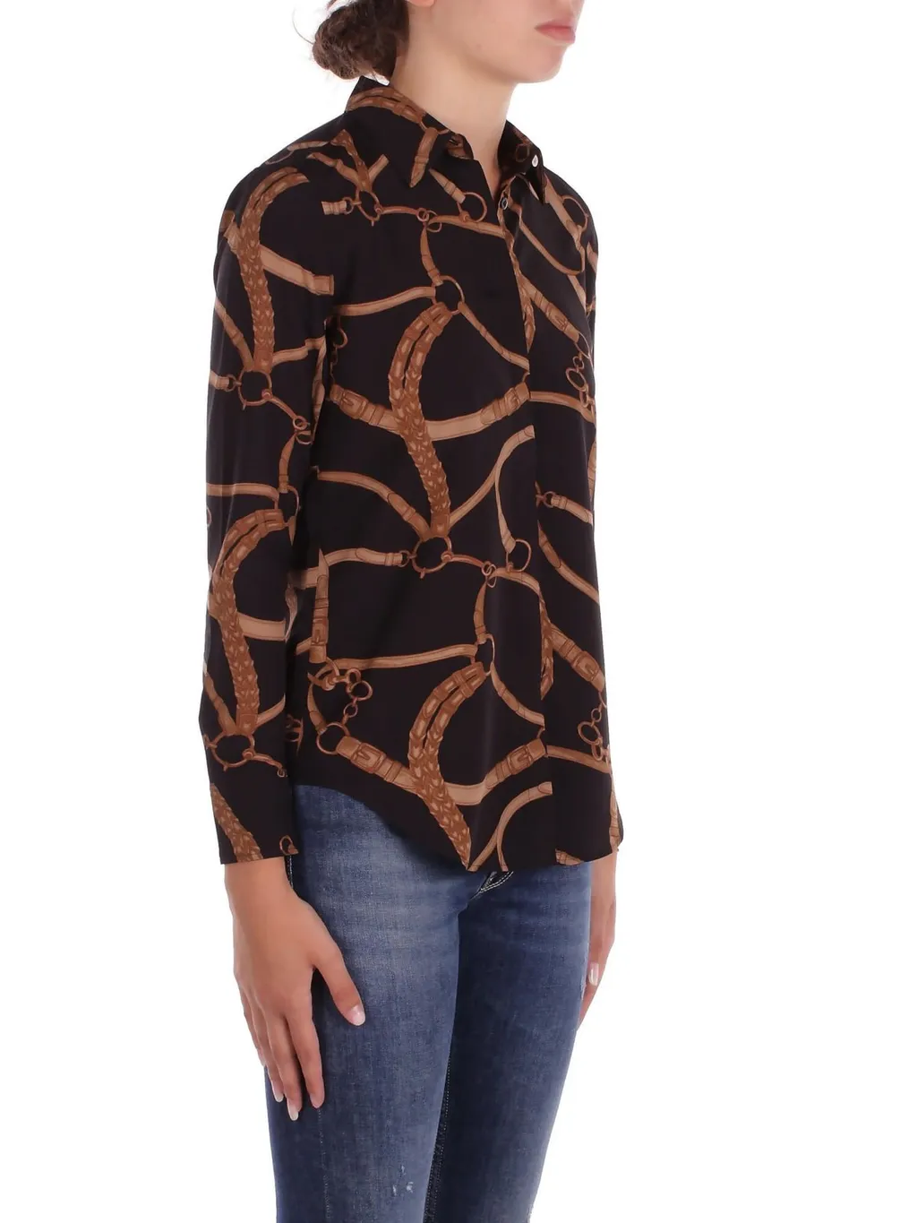 Ralph Lauren Belt-Printed Long-Sleeved Shirt