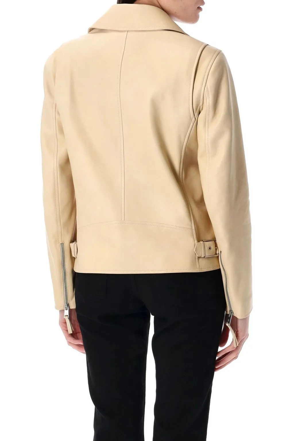 Ralph Lauren Zipped Leather Biker Jacket