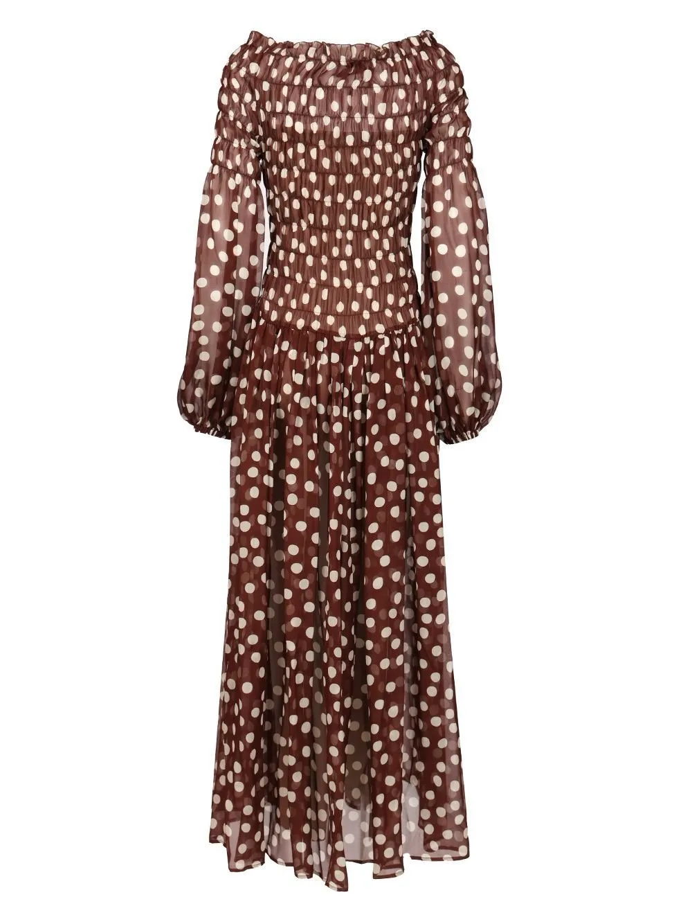 Raquel Diniz Hannah Polka-Dot Chiffon Dress