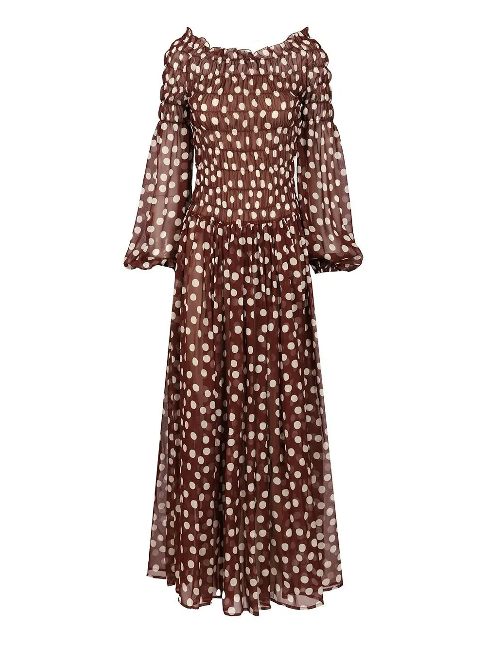 Raquel Diniz Hannah Polka-Dot Chiffon Dress
