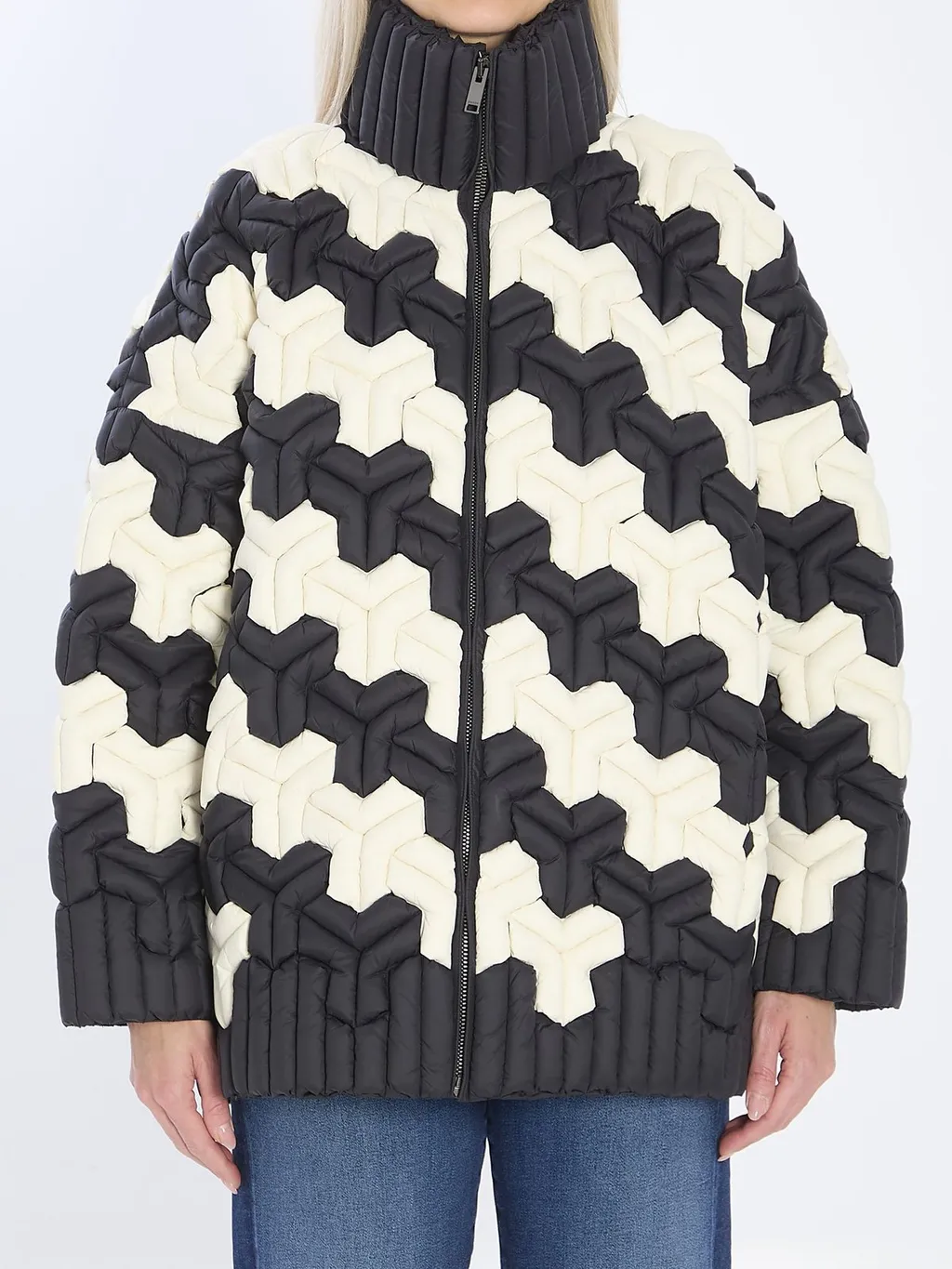 Raxxy Geometric Oversized Puffer Jacket