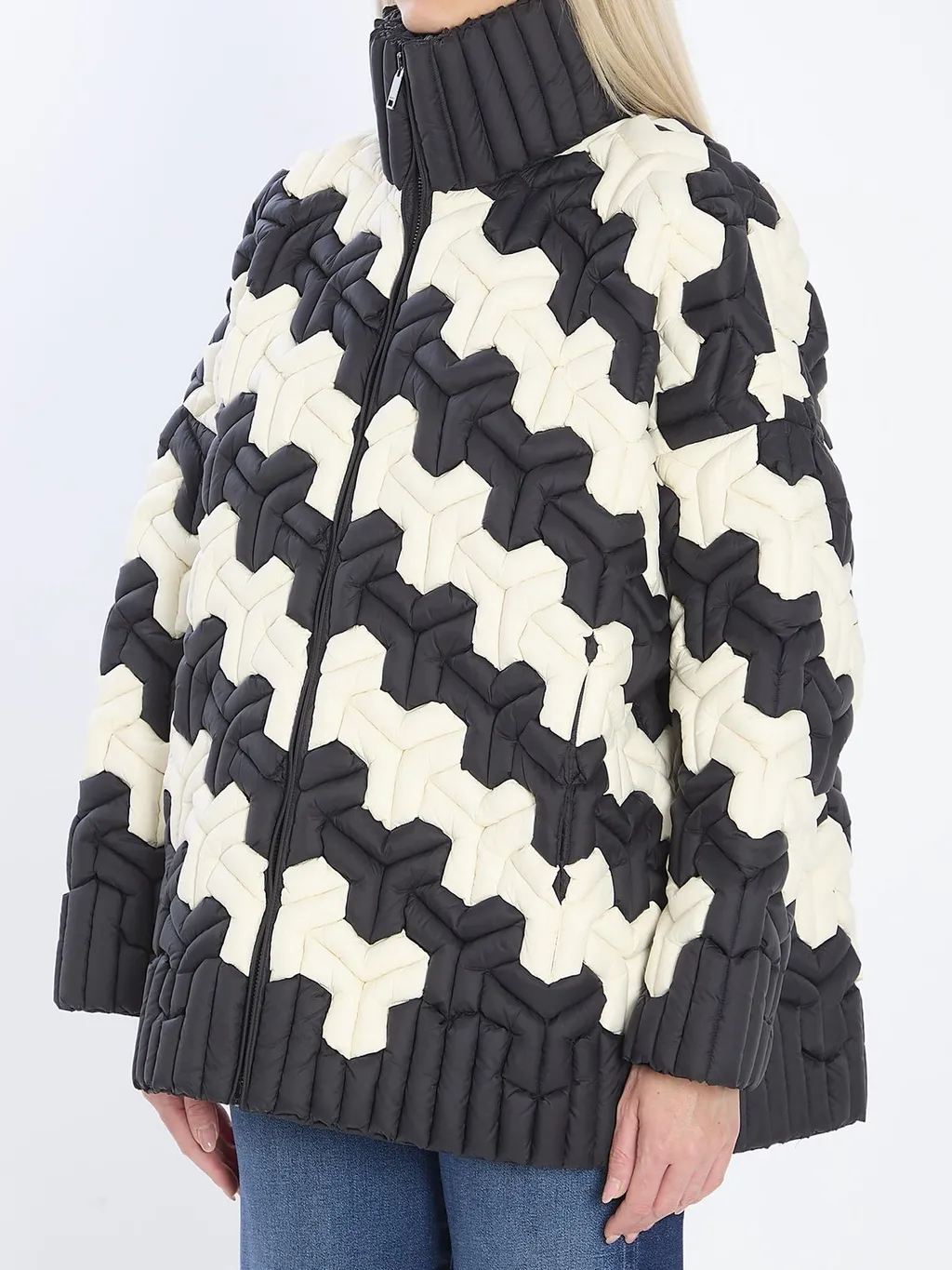 Raxxy Geometric Oversized Puffer Jacket