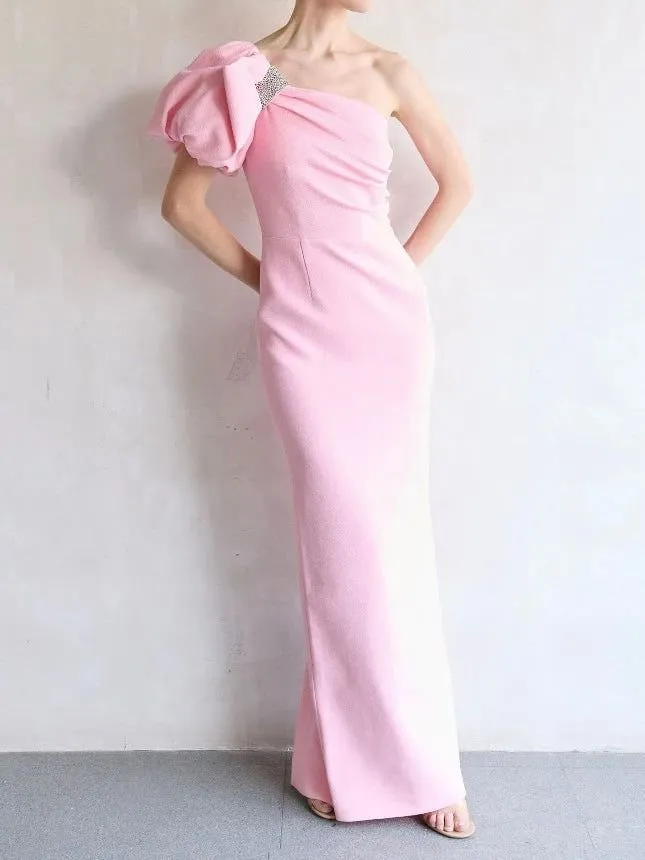 Rebecca Vallance Diamante One-Shoulder Dress