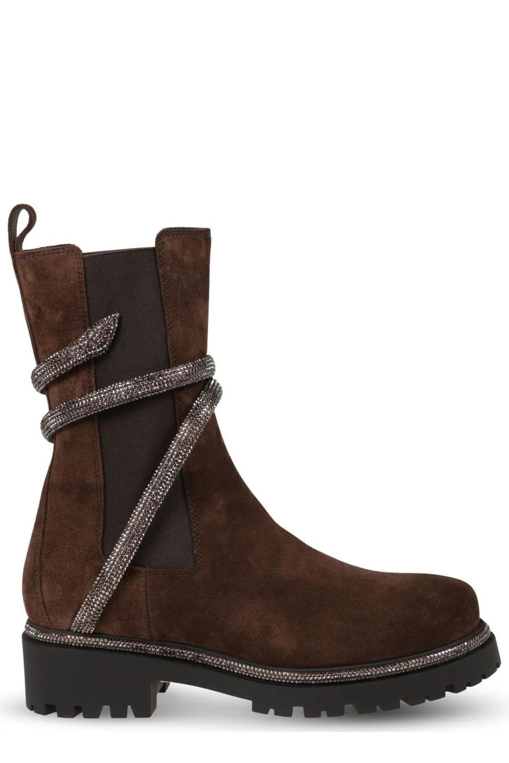 René Caovilla Embellished Slip-On Ankle Boots