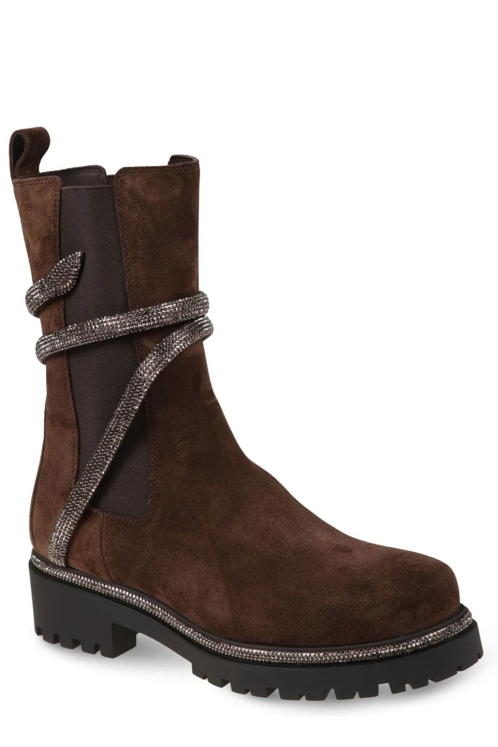 René Caovilla Embellished Slip-On Ankle Boots