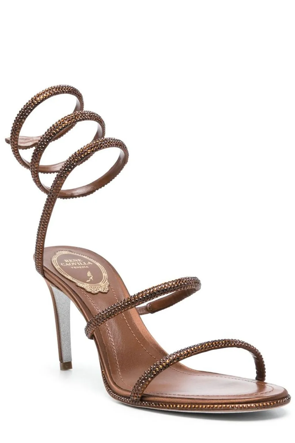 René Caovilla Embellished High Stiletto Heel Sandals