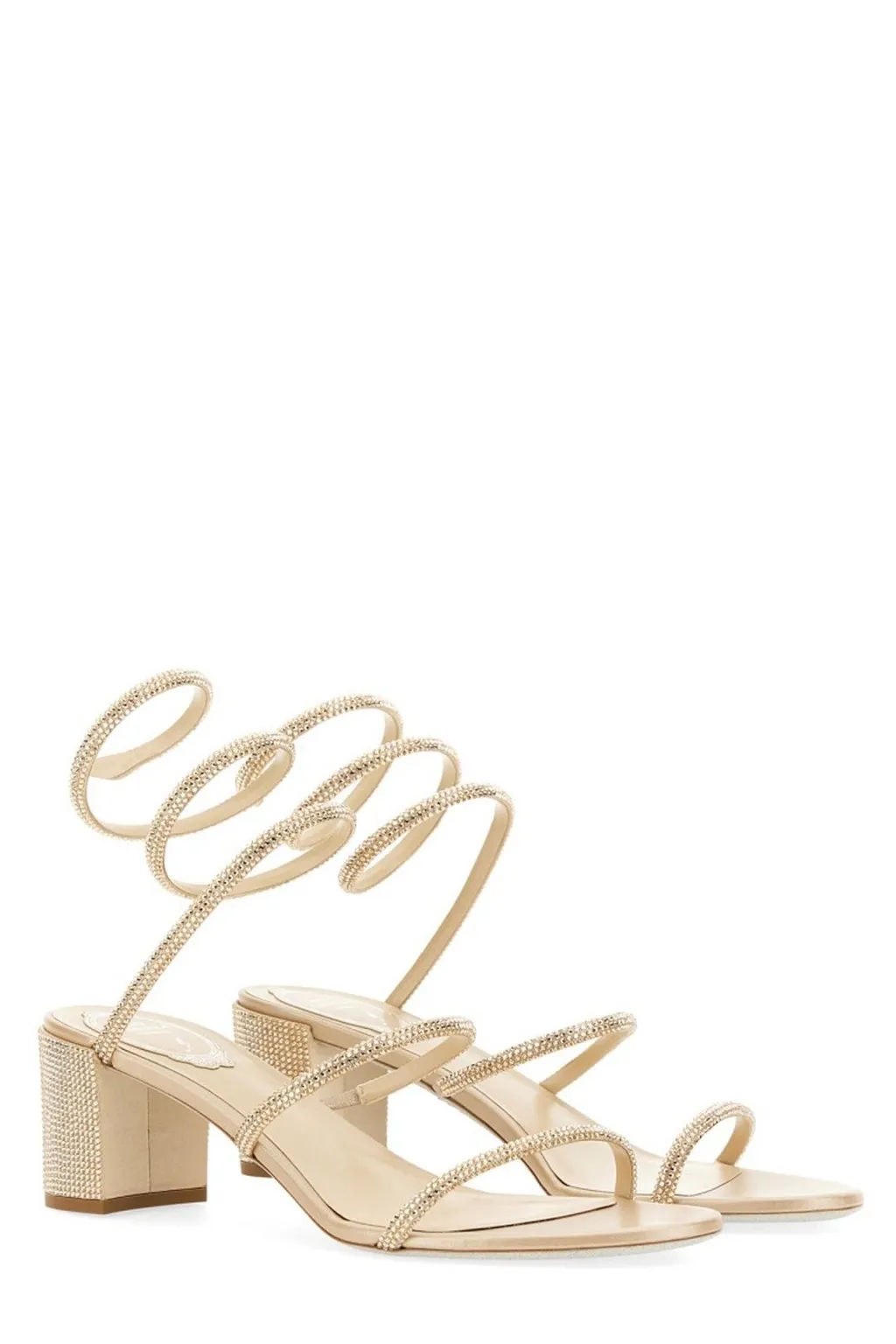 René Caovilla Cleo Ankle Strap Embellished Sandals