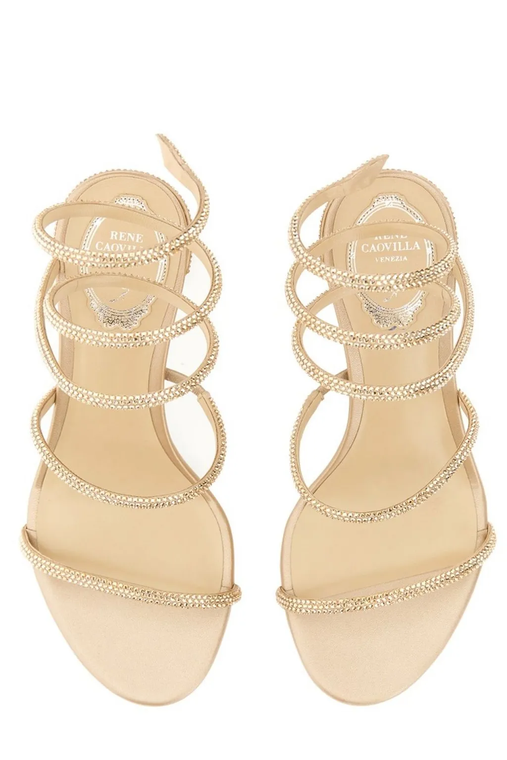 René Caovilla Cleo Ankle Strap Embellished Sandals