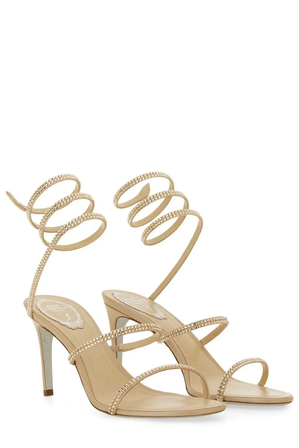 René Caovilla Embellished Ankle Strap Sandals