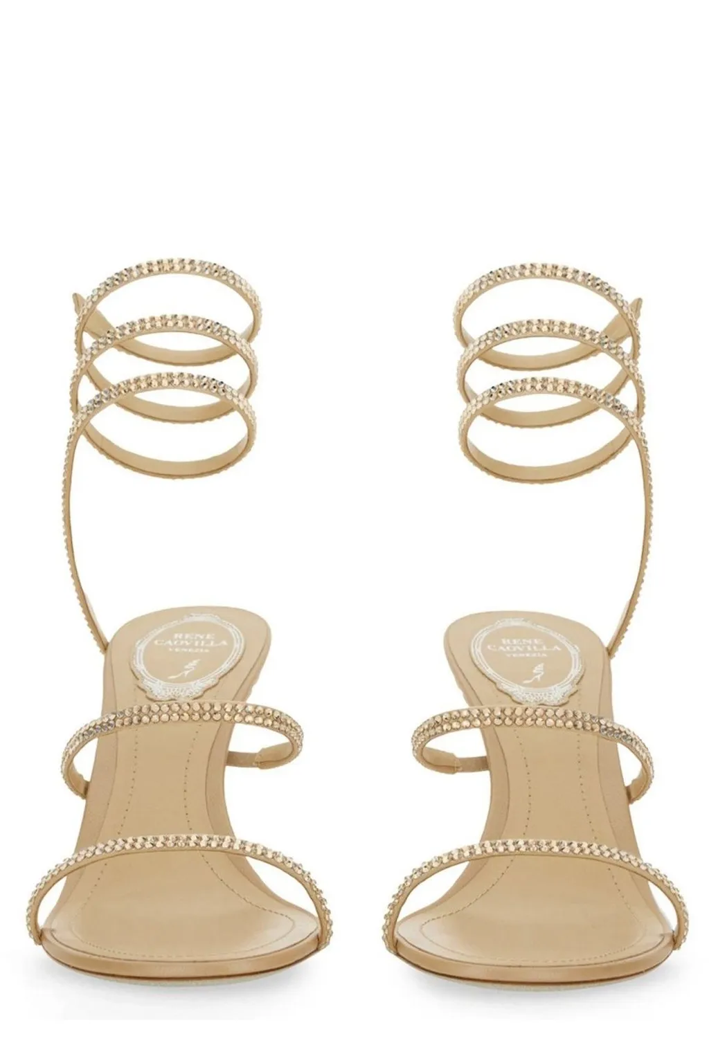 René Caovilla Embellished Ankle Strap Sandals