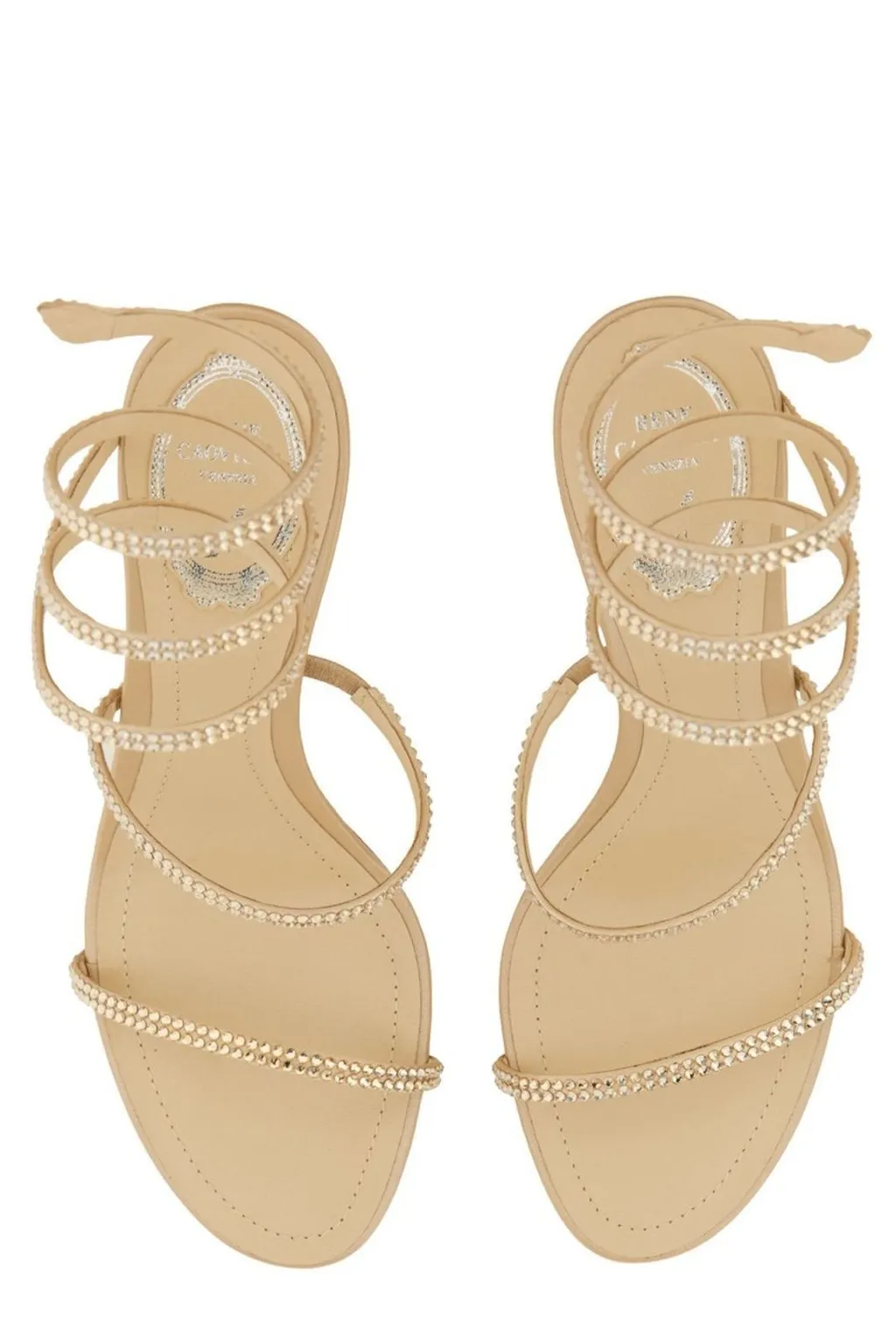 René Caovilla Embellished Ankle Strap Sandals