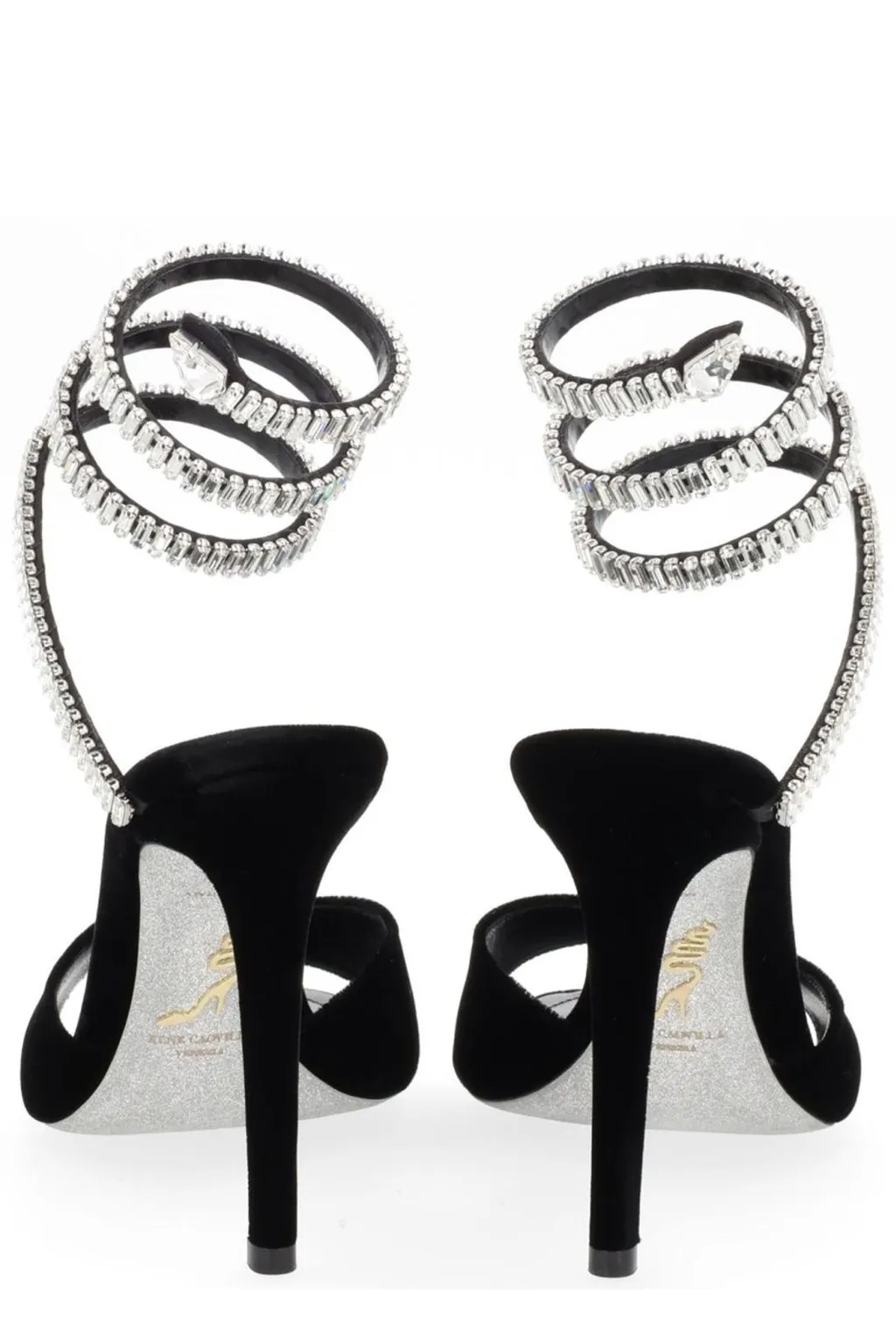 René Caovilla Spark Velvet Sandals