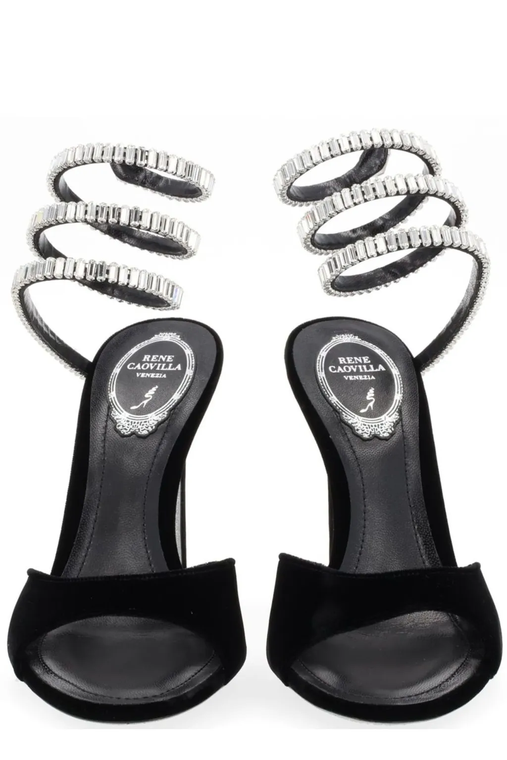 René Caovilla Spark Velvet Sandals