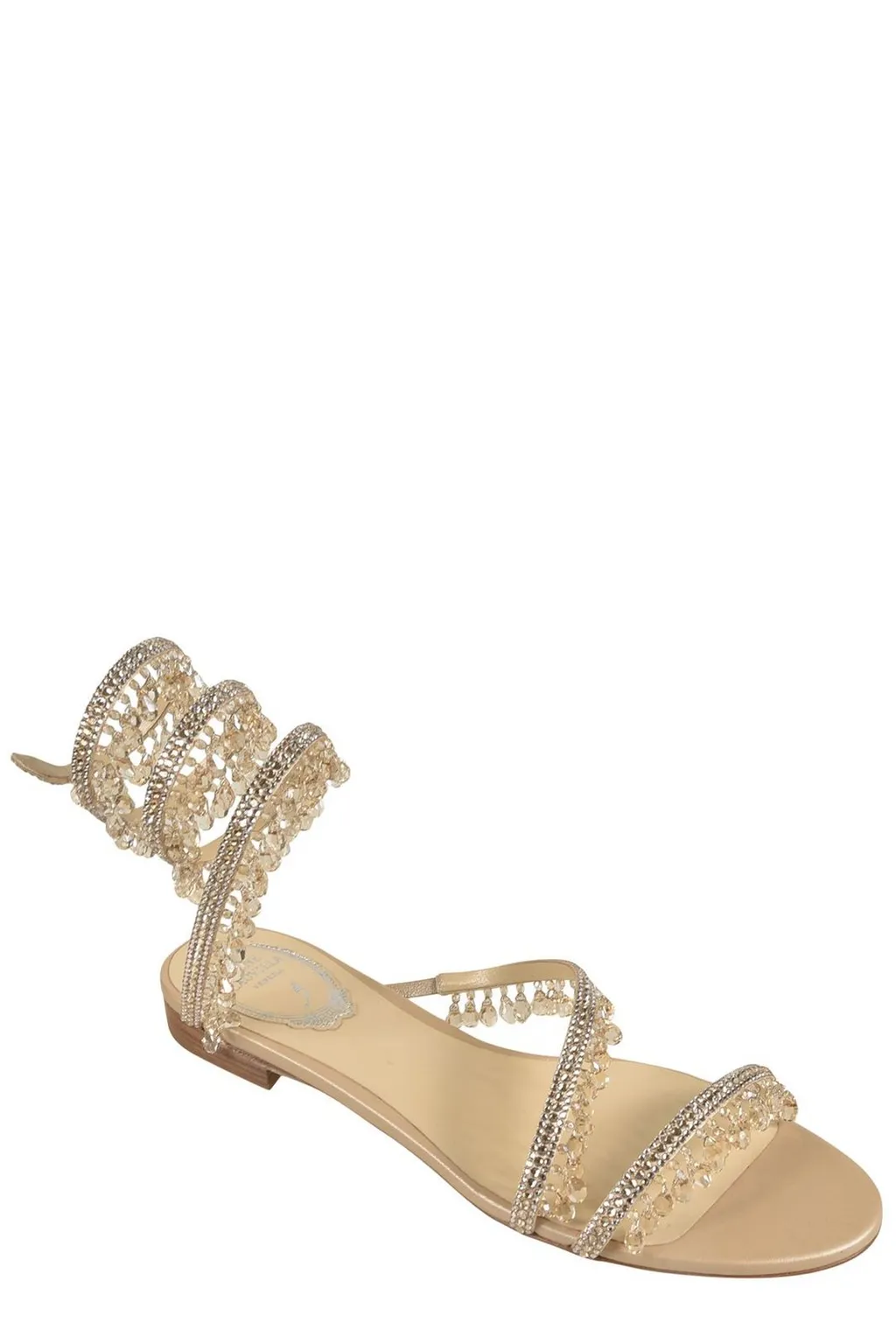 René Caovilla Embellished Open Toe Sandals