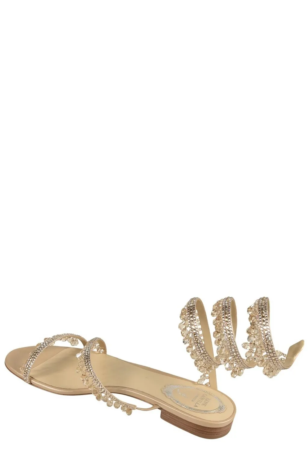 René Caovilla Embellished Open Toe Sandals