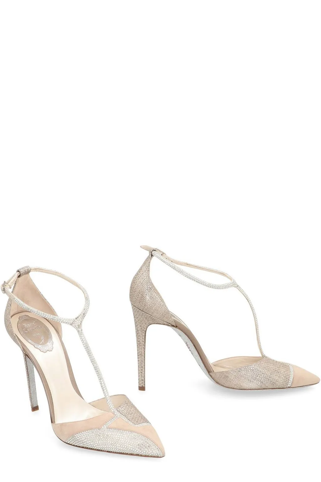 René Caovilla Karung Embellished Pointed Toe Pumps