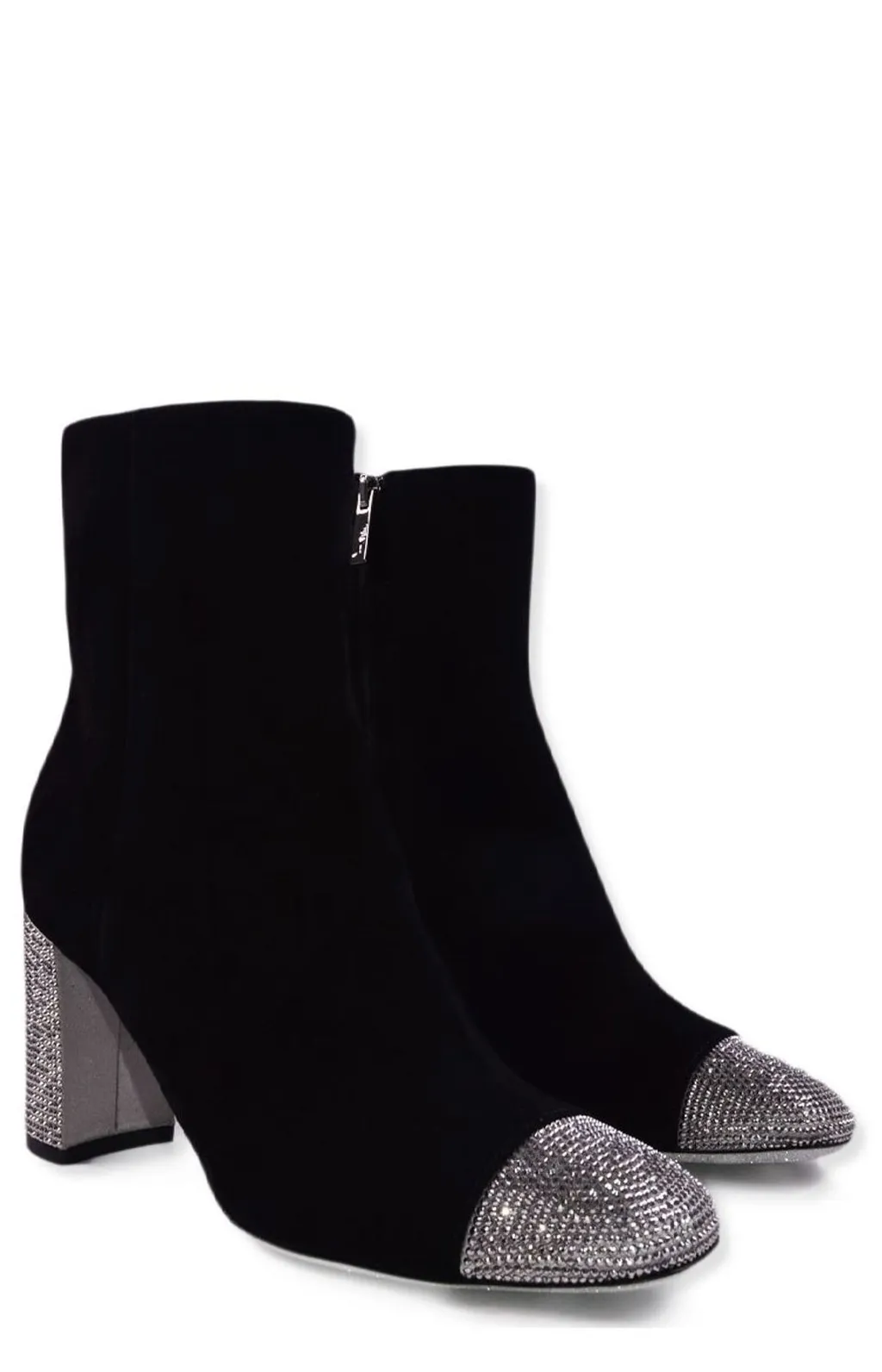 René Caovilla Embellished Pointed Toe Ankle Boots
