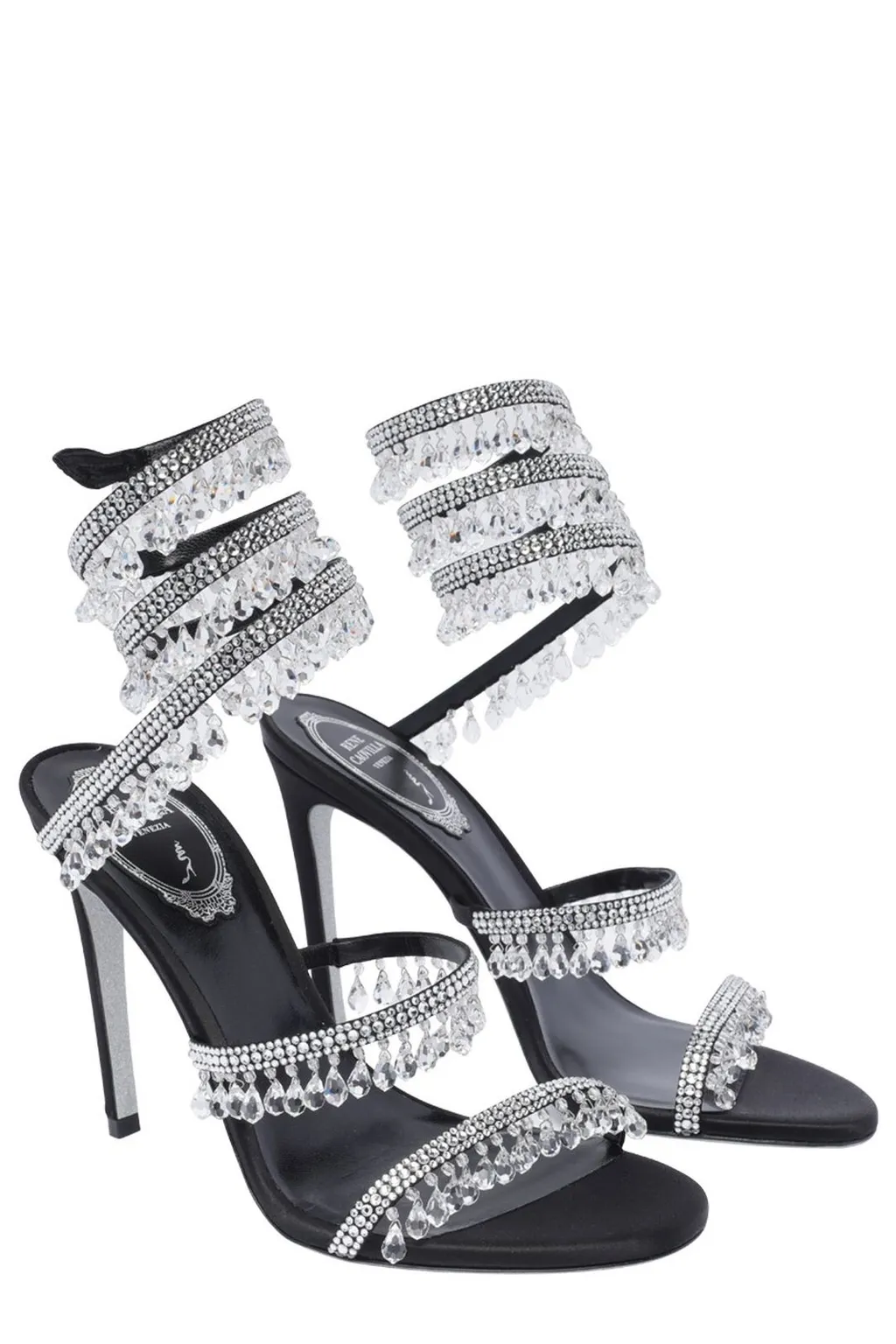 René Caovilla Cleo Embellished Wraparound Style Sandals