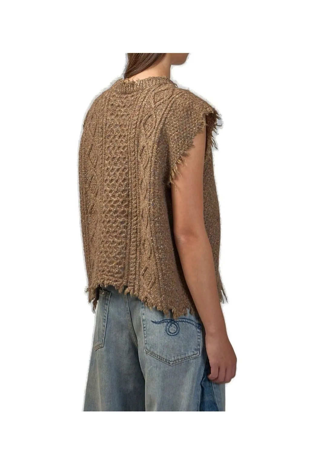R13 Boyfriend Frayed Edge Vest
