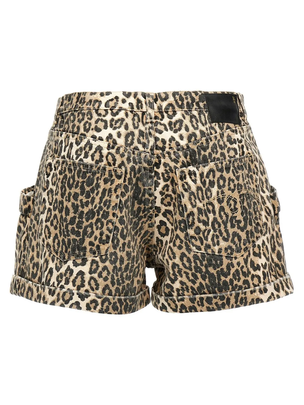 R13 Leopard Printed Pouch Pocket Shorts