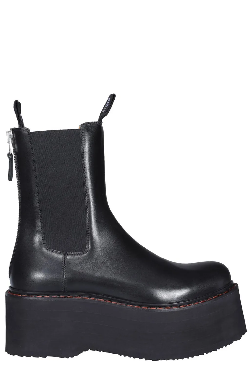 R13 Round Toe Zipped Boots