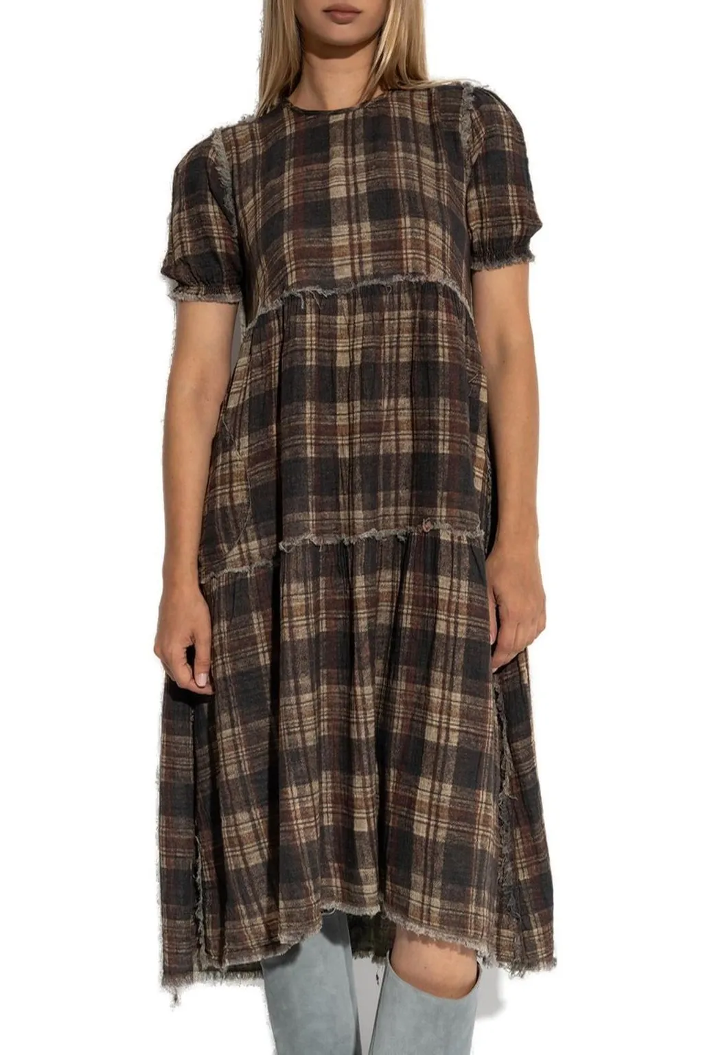 R13 Reversible Shredded Relaxed Midi Dress