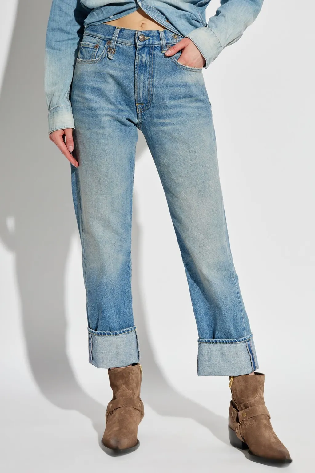 R13 Turn-Up Brim Jeans
