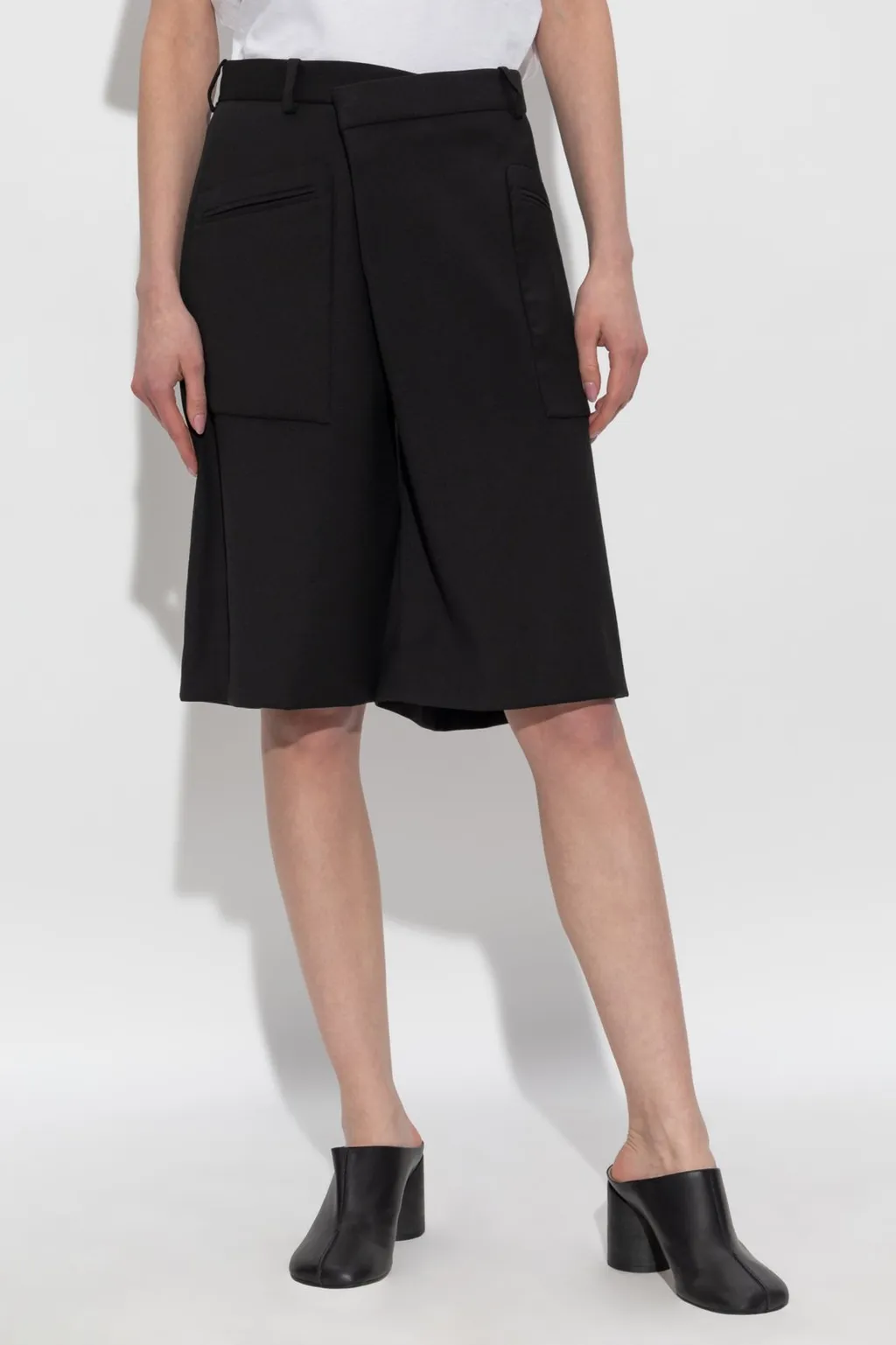 R13 Asymmetric Wrap Front Shorts