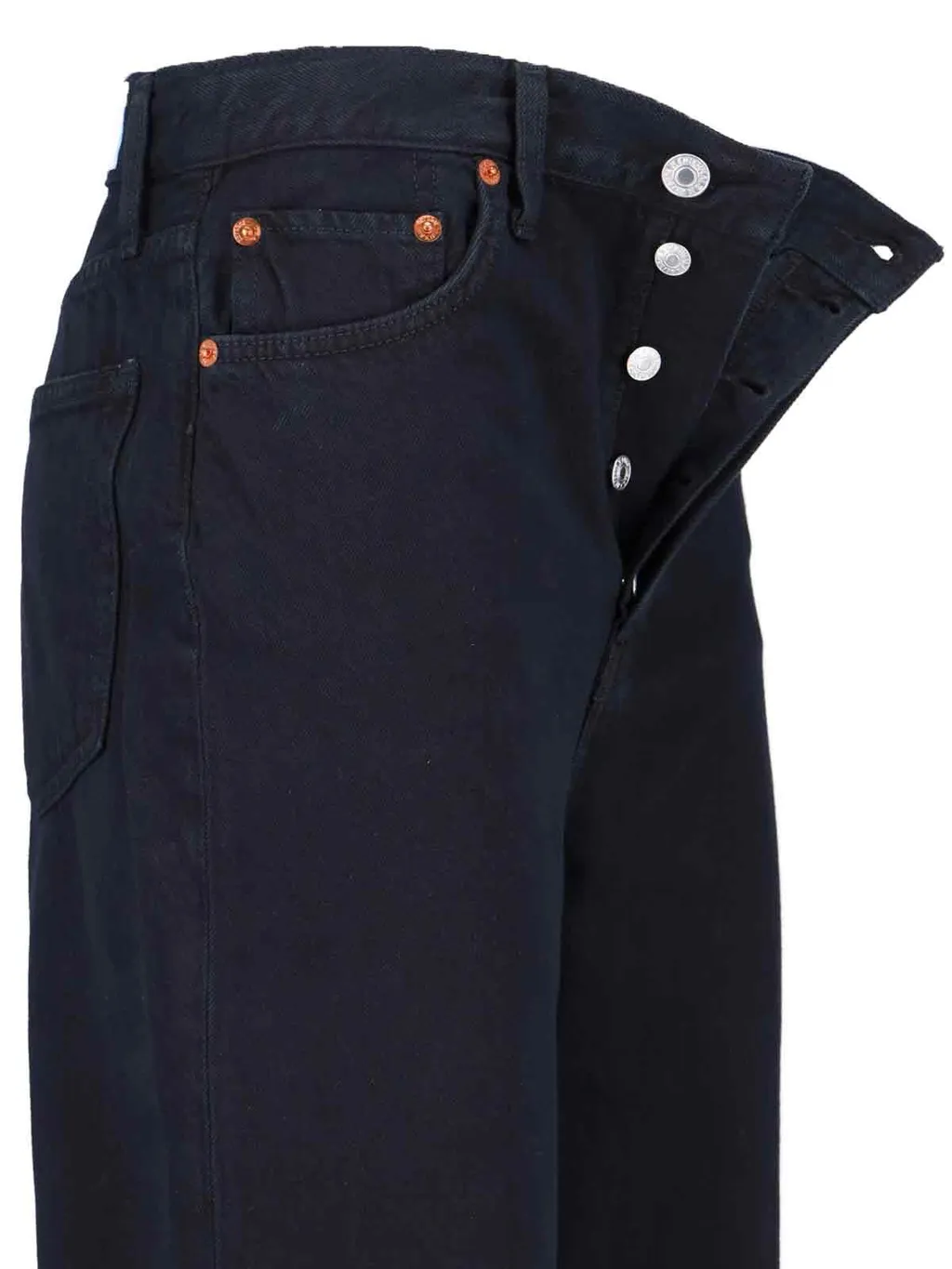 Re/Done Logo Patch Wide-Leg Jeans