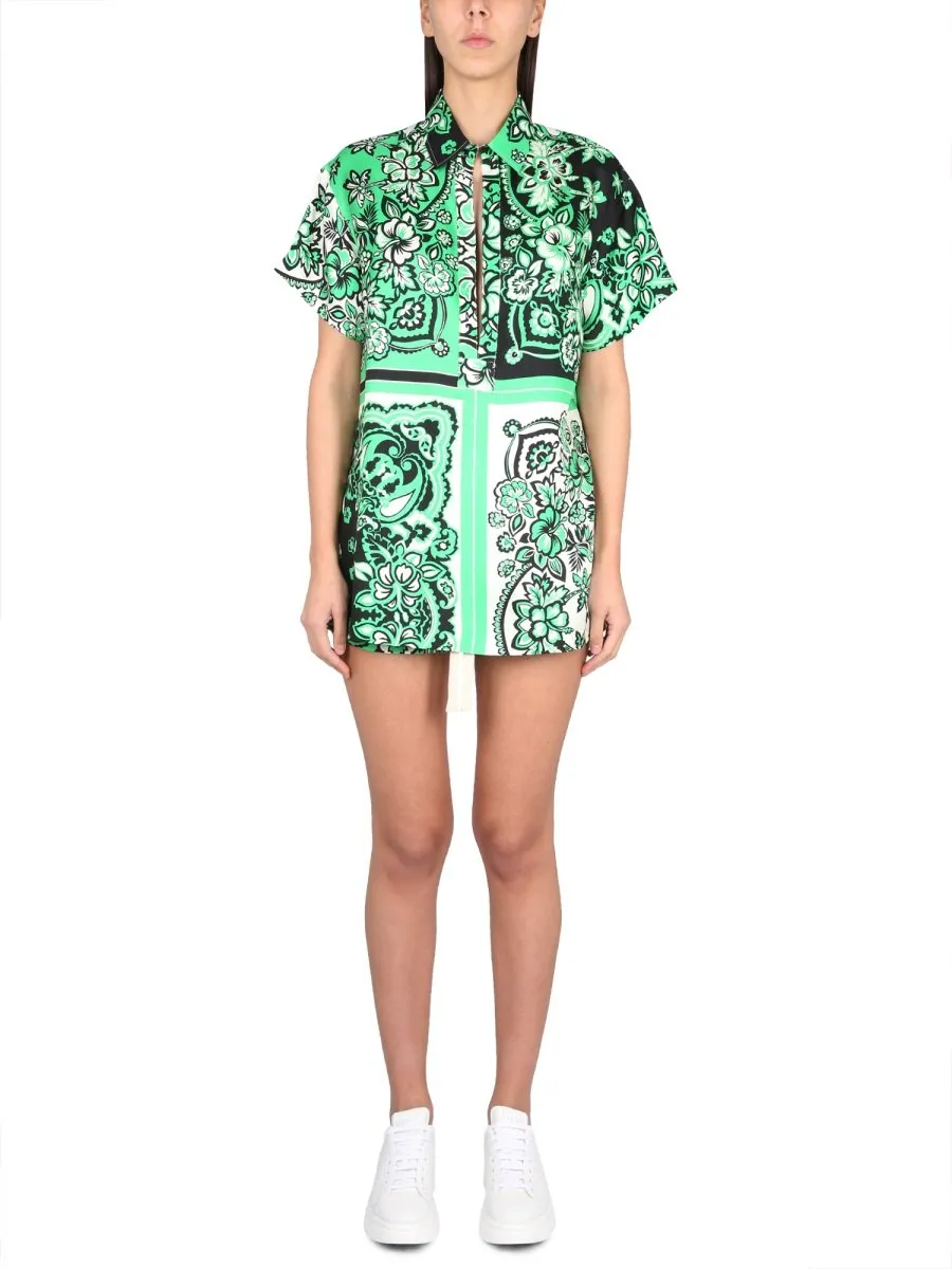 Redvalentino Bandana Printed Short-Sleeved Shirt