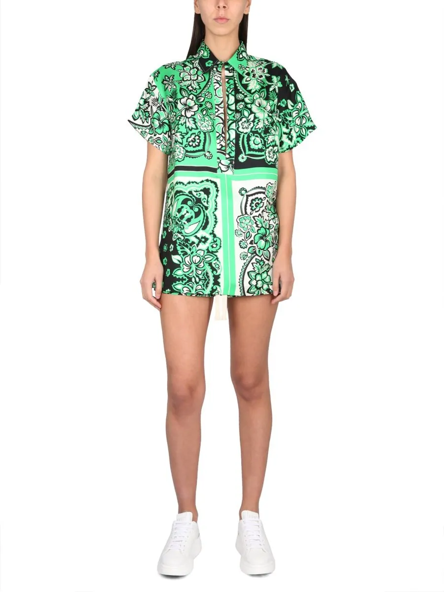Redvalentino Bandana Printed Short-Sleeved Shirt
