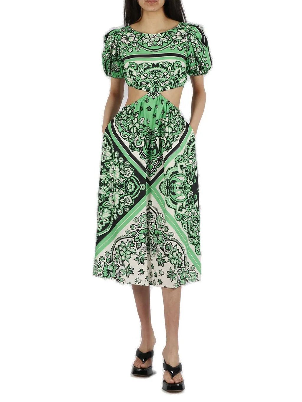 Redvalentino Bandana Printed Poplin Midi Dress