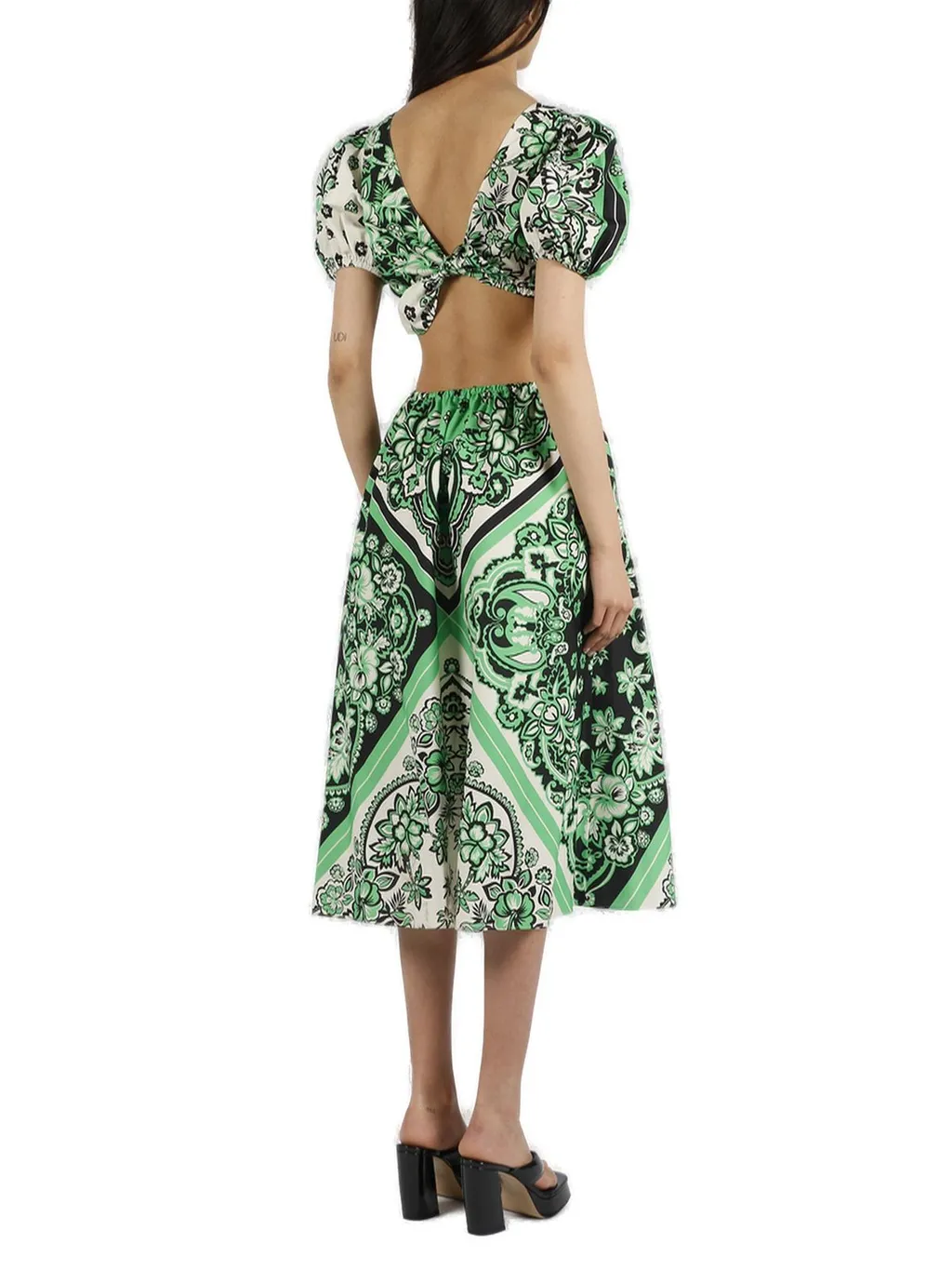 Redvalentino Bandana Printed Poplin Midi Dress