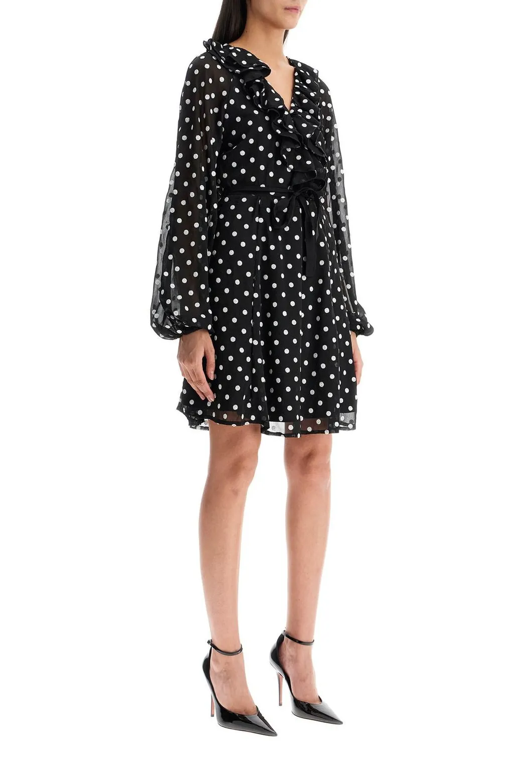 Rotate Chiffon Ruffle Mini Dress