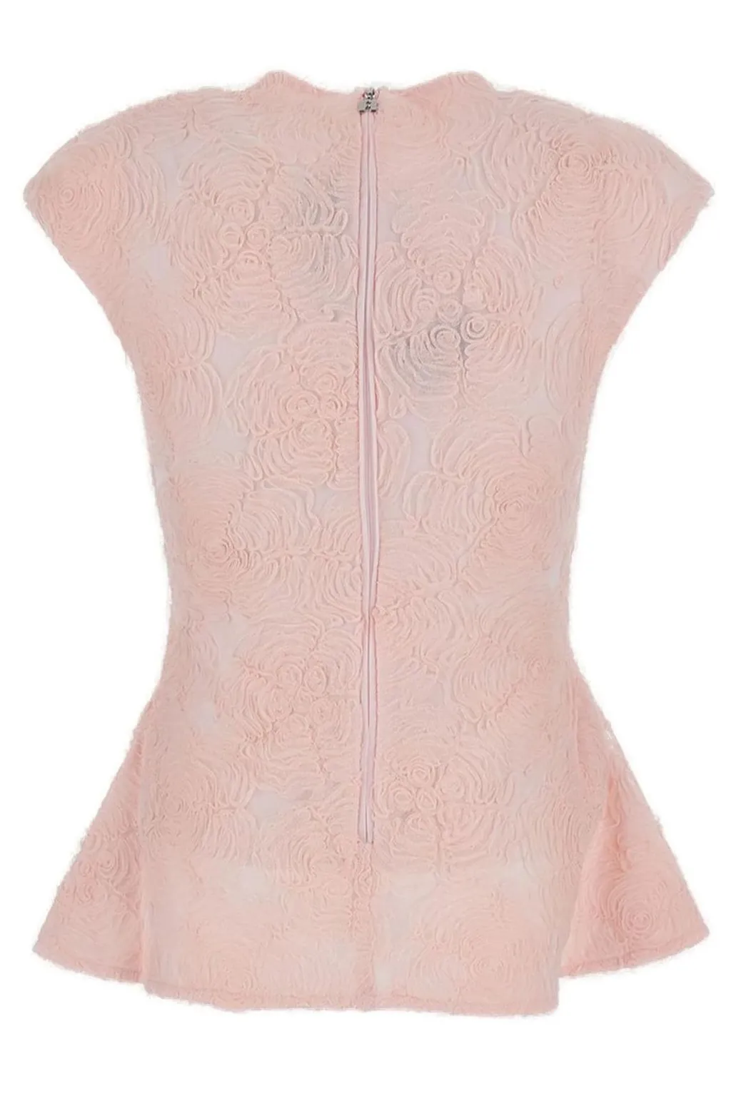 Rotate Floral Jacquard Flared Bottom Top