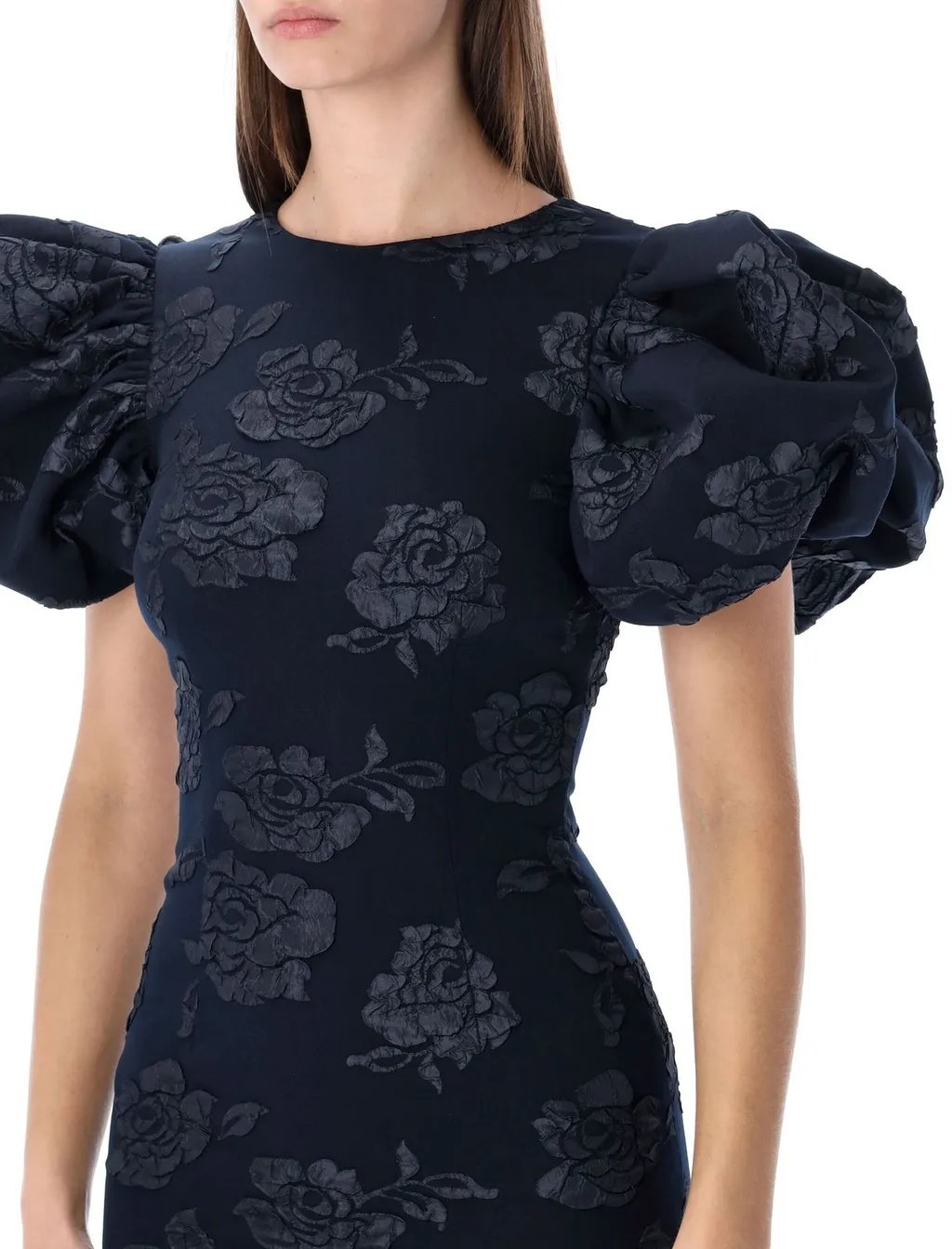 Rotate Floral Patterned Puff Sleeved Long Dress