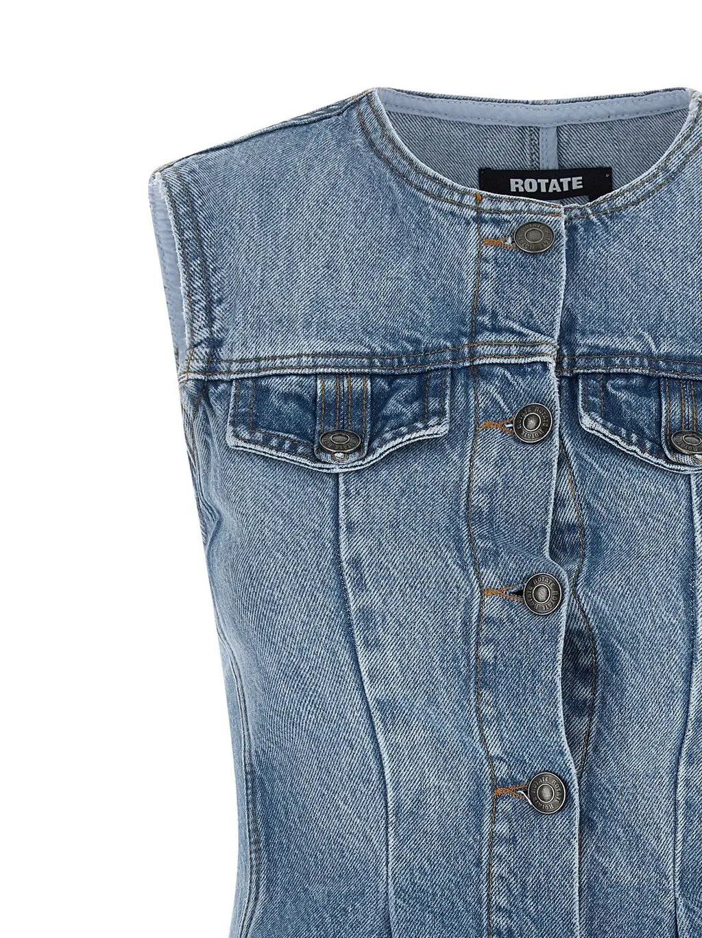 Rotate Flared Denim Top