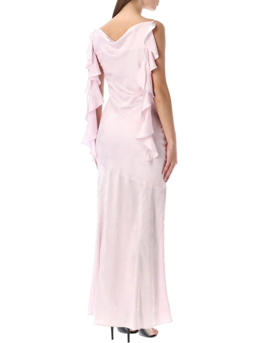 Rotate Halter Neck Maxi Waterfall Dress