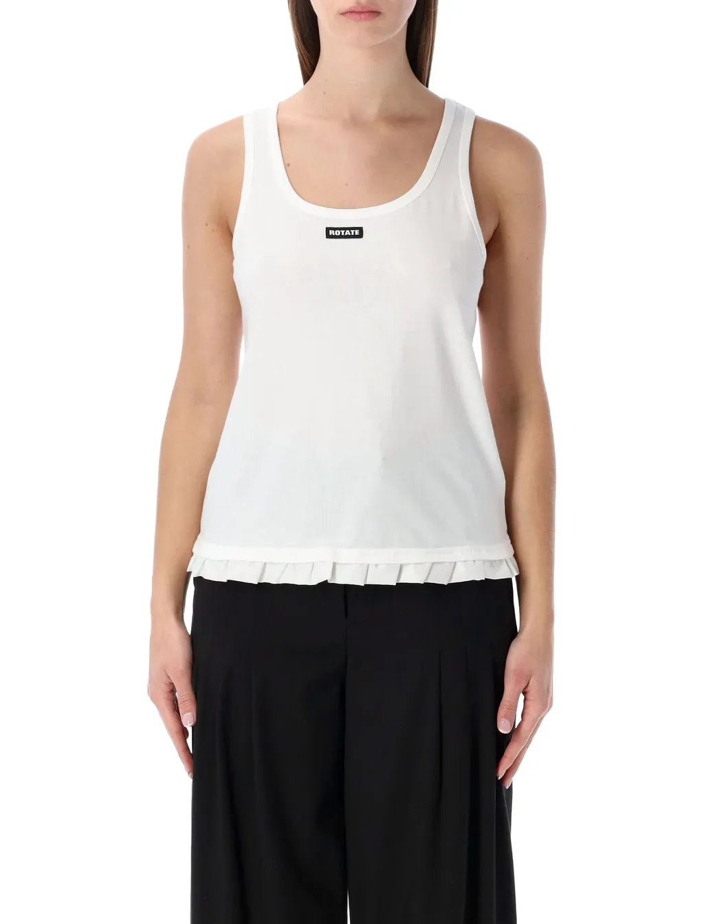 Rotate Rtruffle Hem Crewneck Tank Top