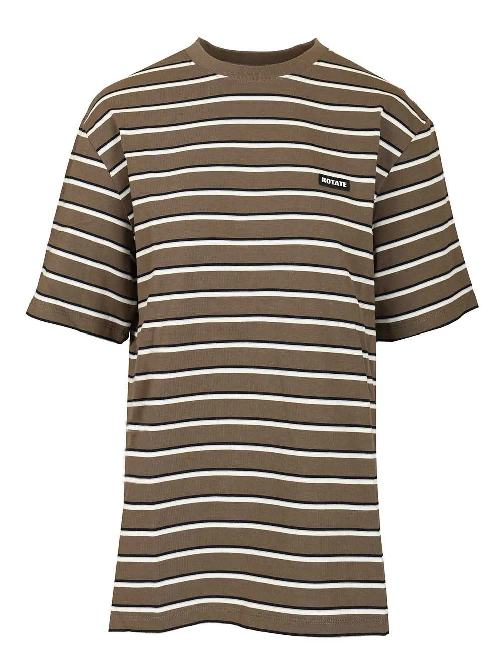 Rotate Striped Jersey Oversized T-Shirt