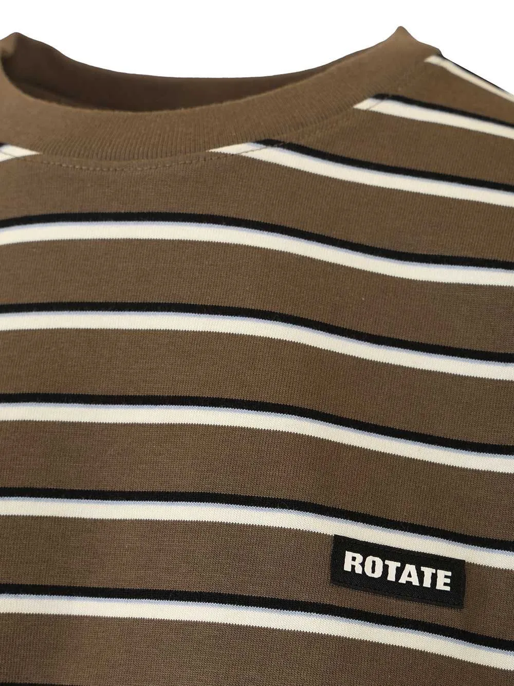 Rotate Striped Jersey Oversized T-Shirt
