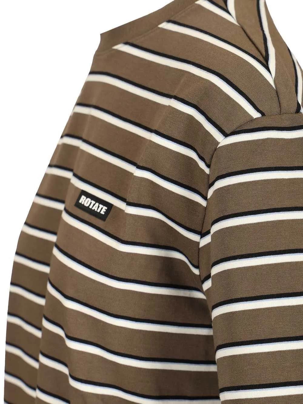 Rotate Striped Jersey Oversized T-Shirt