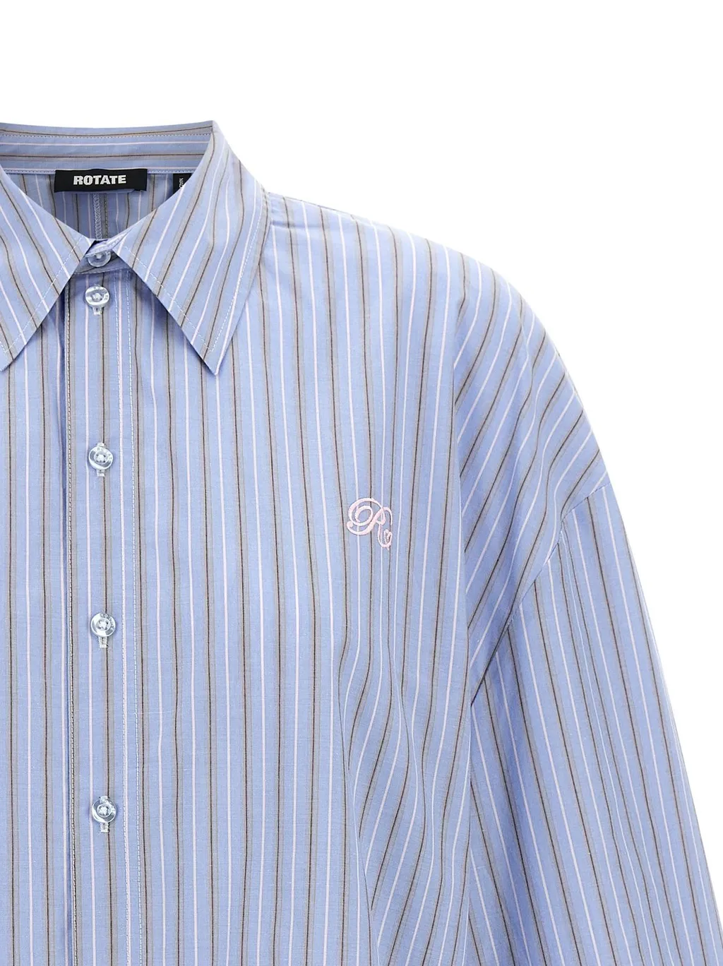 Rotate Pinstriped Oversized Shirt