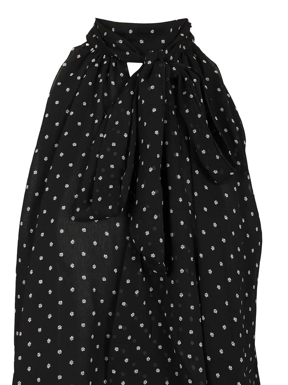 Rotate Halterneck Patterned Bow Top