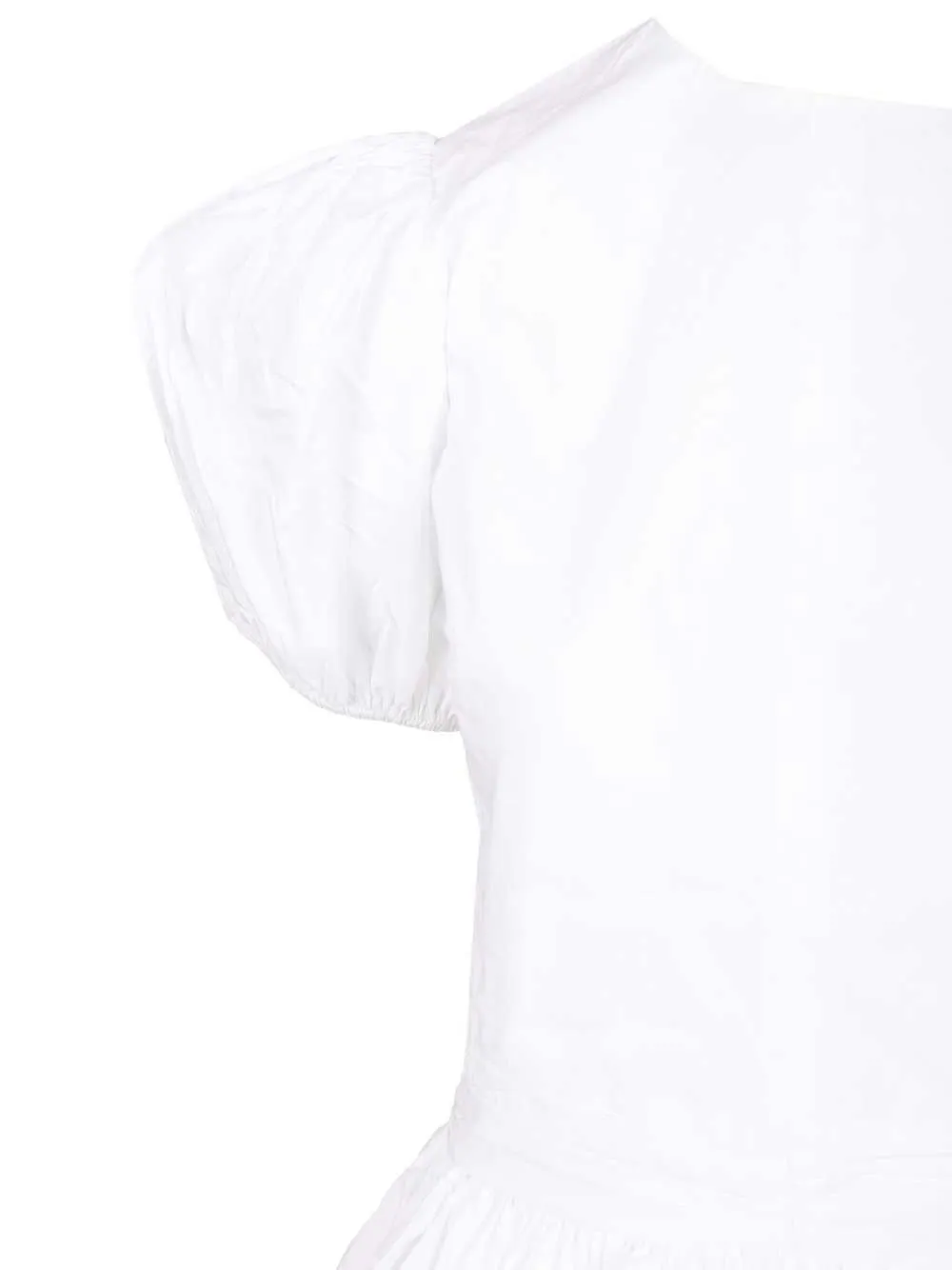 Rotate Short Puff Sleeved Crewneck Straight Top