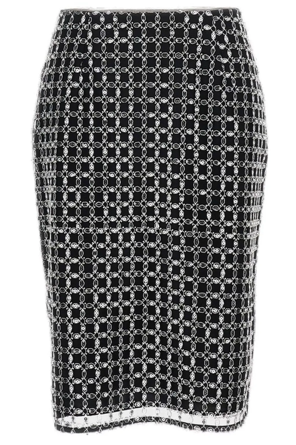 Rotate Beaded Long Mini Skirt