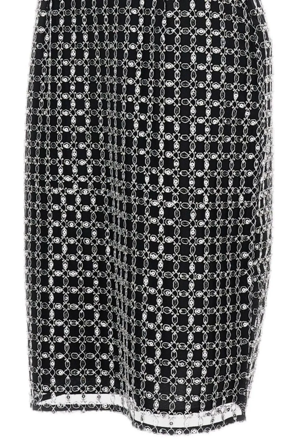 Rotate Beaded Long Mini Skirt
