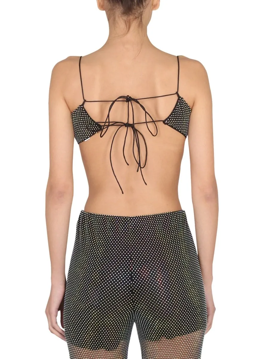 Rotate Embellished Cropped Sleeveless Top