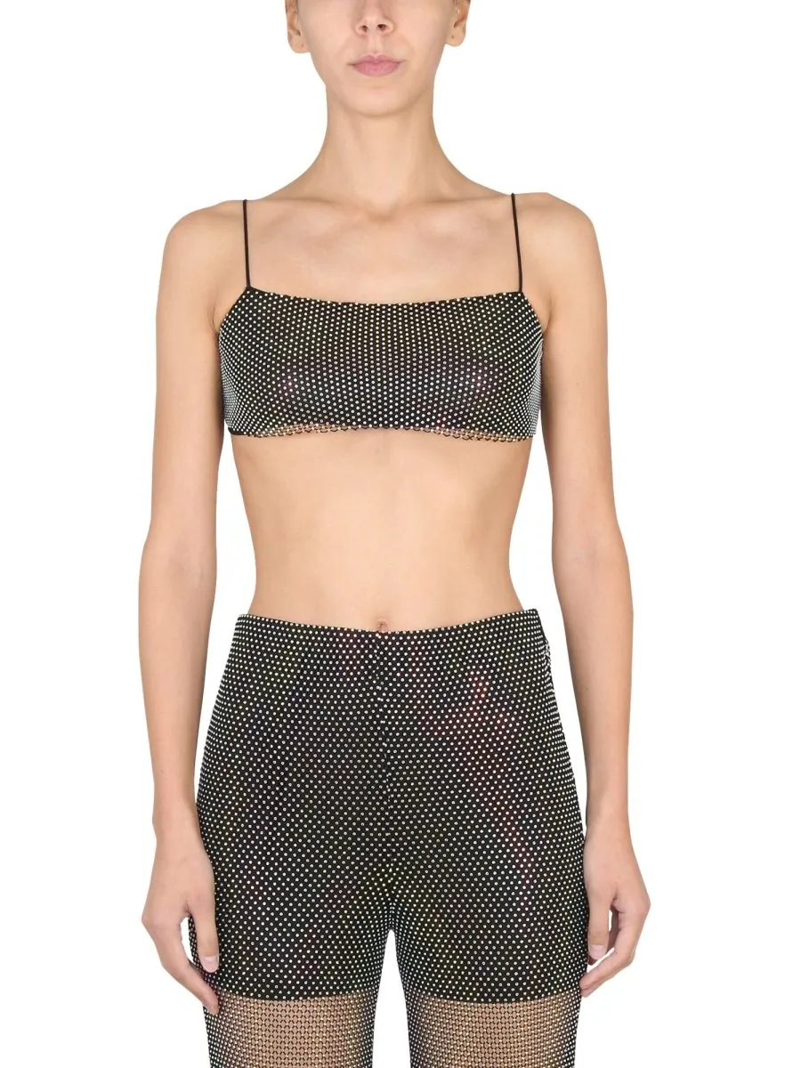 Rotate Embellished Cropped Sleeveless Top