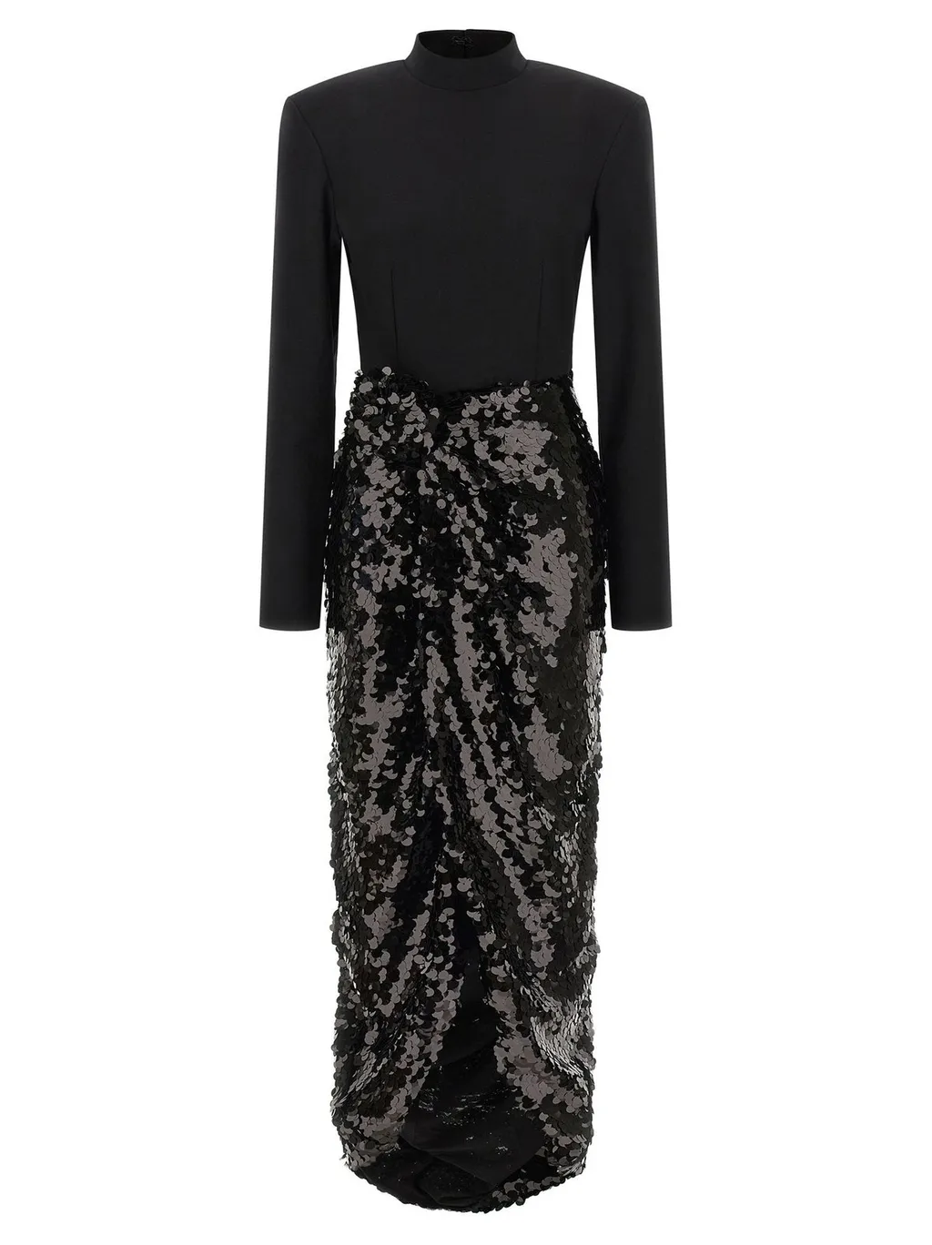 Rotate Sequin Embellished Knotted Midi Dress